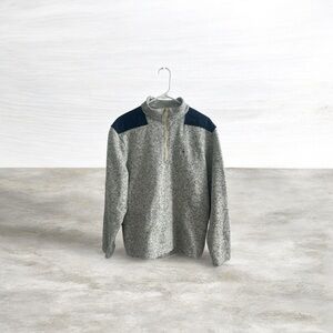 Vineyard Vines Gray and Navy Zip Up Sweater